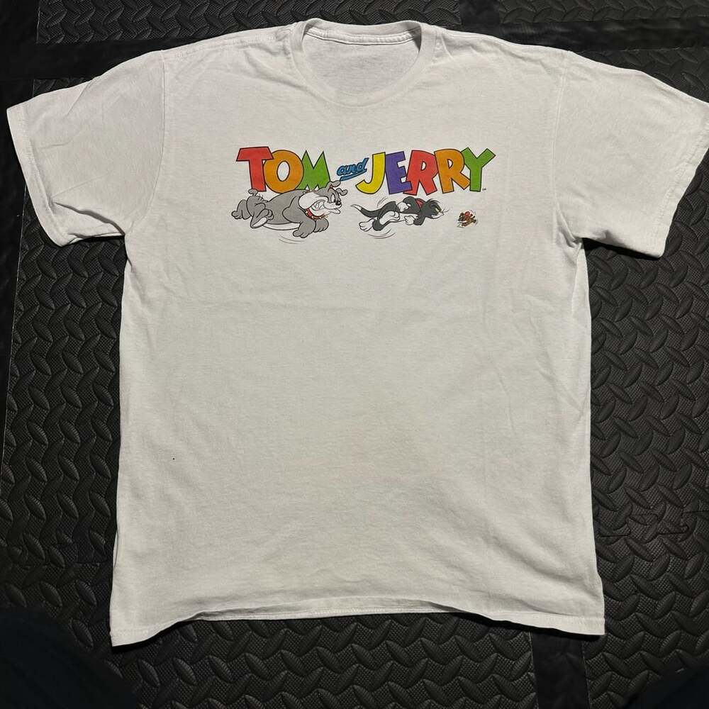 Tom and Jerry Cartoon Graphic T-Shirt White Tee